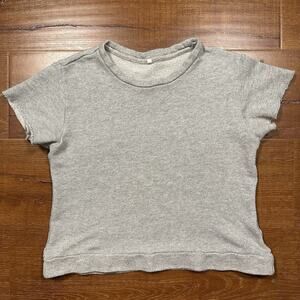 R13 Crop Sweater T Shirt Women S Gray Knit Fleece Retro Made In Japan Cotton